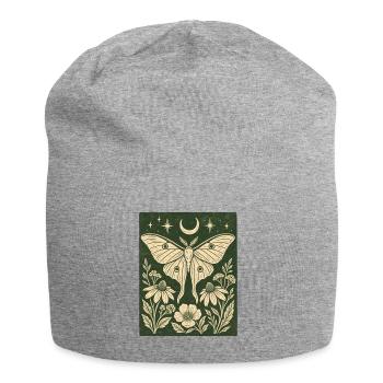 Mystic Butterfly Moon Flowers Vintage Nature - Jersey Beanie - heather grey - Front