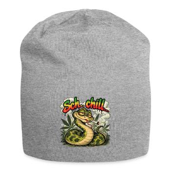 Chill – Bekiffte Schlange | Lustiges Stone Design - Jersey-Beanie - Grau meliert - Vorne