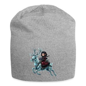 Der Geist des Winters – Keltischer Frostreiter - Jersey-Beanie - Grau meliert - Vorne