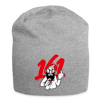 Graffiti-Bärtiger Rebell mit Spray - Jersey-Beanie - Grau meliert - Vorne