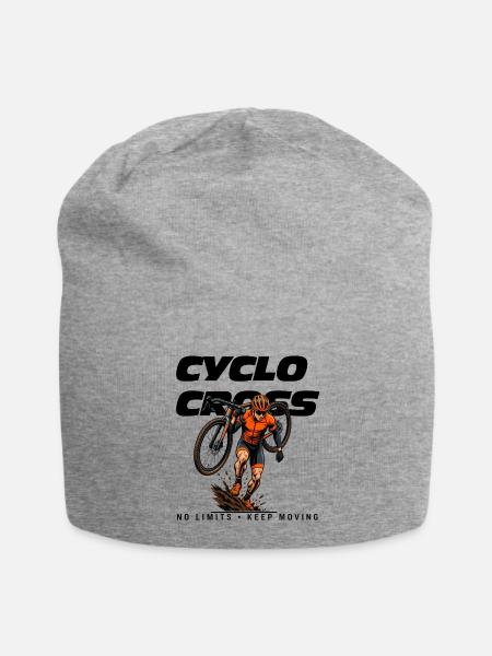 Cyclocross No Limits - Keep Moving Fahrrad T-Shirt - Jersey-Beanie - Grau meliert