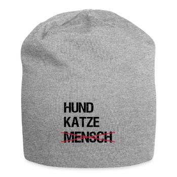 Dog cat human - Jersey Beanie - heather grey - Front