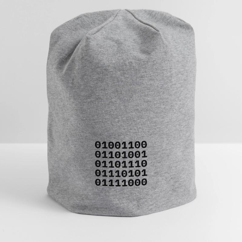 "LINUX" in binary code. Jersey Beanie