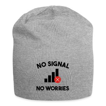 No Signal No Worries Graphic - Jersey Beanie - heather grey - Front