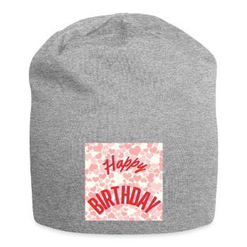 HAPPY BIRTHDAY,HAPPY BIRTHDAY,BIRTHDAY,BIRTHDAY - Jersey Beanie - heather grey - Front