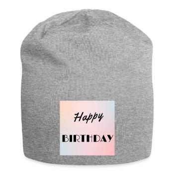 HAPPY BIRTHDAY,HAPPY BIRTHDAY,BIRTHDAY,BIRTHDAY - Jersey Beanie - heather grey - Front