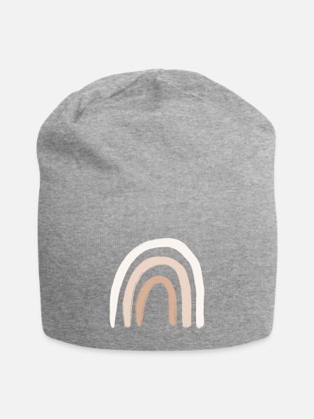 Boho Regenbogen #BohoKollektion - Jersey-Beanie - Grau meliert