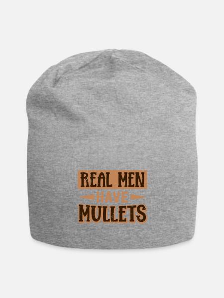Mullet Frisur Vokuhila Frisur - Jersey-Beanie - Grau meliert