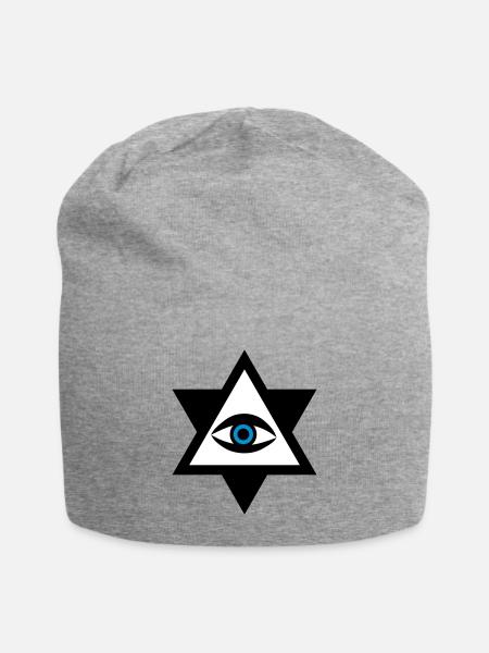 Das Auge Gottes 3c Horus Eye - Jersey-Beanie - Grau meliert