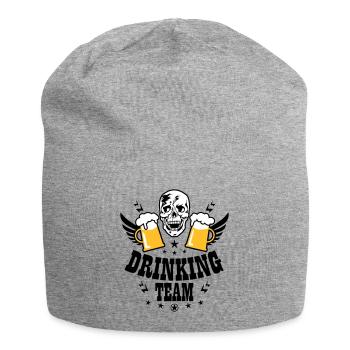 83 Totenkopf Skull 2 Bier DRINKING TEAM Beer - Jersey-Beanie - Grau meliert - Vorne