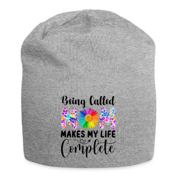J’adore qu’on m’appelle maman - Bonnet en jersey - gris chiné - Devant