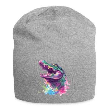 Alligator crocodile caïman reptile prédateur animal - Bonnet en jersey - gris chiné - Devant