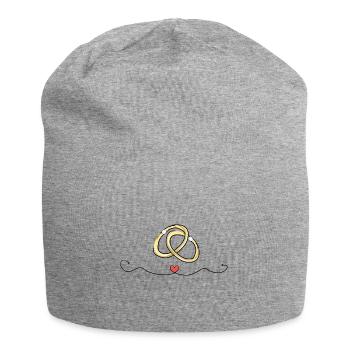 Marriage Rings Heart Love Marriage - Jersey Beanie - heather grey - Front