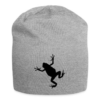 frog silhouette - Jersey Beanie - heather grey - Front