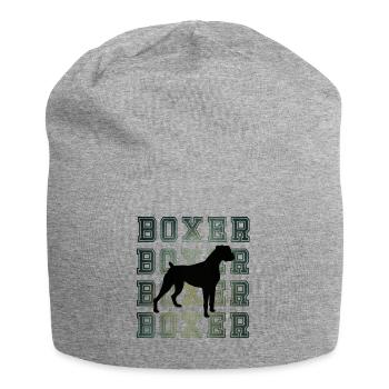 Disko Retro Boxer Hund - Jersey-Beanie - Grau meliert - Vorne