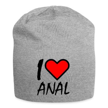 I love - Jersey-Beanie - Grau meliert - Vorne