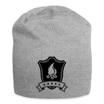 Lagerfeuer Wappen - Jersey-Beanie - Grau meliert - Vorne