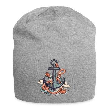 rafting, boating, mountains, white water boating - Jersey Beanie - heather grey - Front