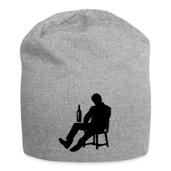 Homme ivre buvant ivre - Bonnet en jersey - gris chiné - Devant
