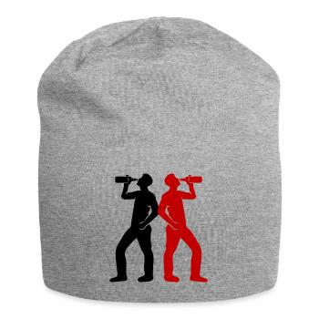 Drinker Beer Silhouette - Jersey Beanie - heather grey - Front