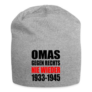 Omas gegen rechts - Jersey-Beanie - Grau meliert - Vorne