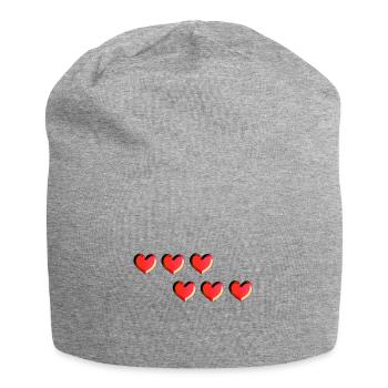 sechs herzen rot glitzer muster - Jersey-Beanie - Grau meliert - Vorne