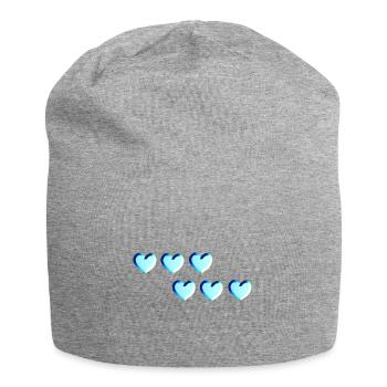 sechs herzen blau glitzer muster - Jersey-Beanie - Grau meliert - Vorne