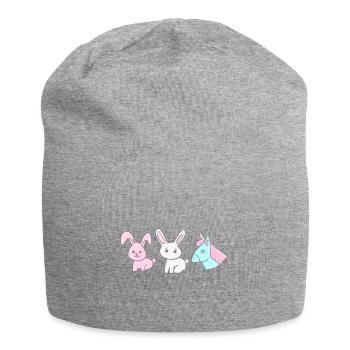 Lapin Lapin Licorne Animaux Symboles - Bonnet en jersey - gris chiné - Devant