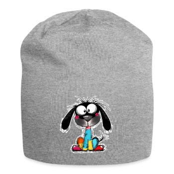 Chien coloré - Bonnet en jersey - gris chiné - Devant
