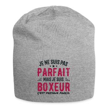 Not perfect but boxer - Jersey Beanie - heather grey - Front