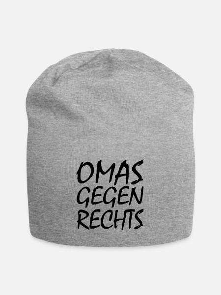 Omas gegen rechts - Jersey-Beanie - Grau meliert