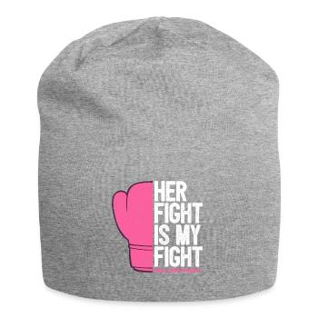 Breast Cancer Anti-Cancer Fight Husband Friend Support - Jersey Beanie - heather grey - Front