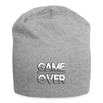 GAME OVER (Weiß) - Gaming - Jersey-Beanie - Grau meliert - Vorne