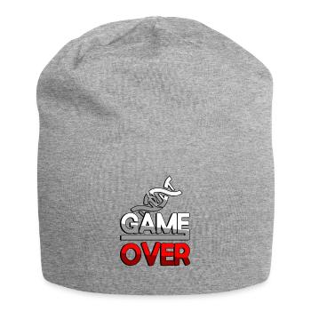 GAME OVER (Rot) + DNA - Gaming - Jersey-Beanie - Grau meliert - Vorne