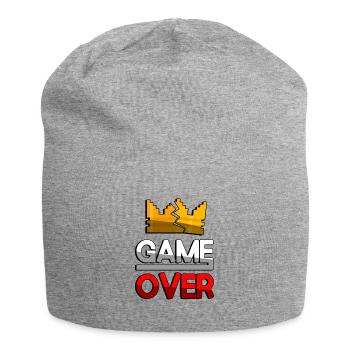 GAME OVER (Rot) + King Crown - Gaming - Jersey-Beanie - Grau meliert - Vorne