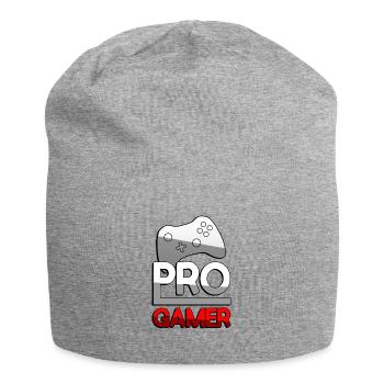 PRO GAMER (Rot) + Controller - Gaming - Jersey-Beanie - Grau meliert - Vorne