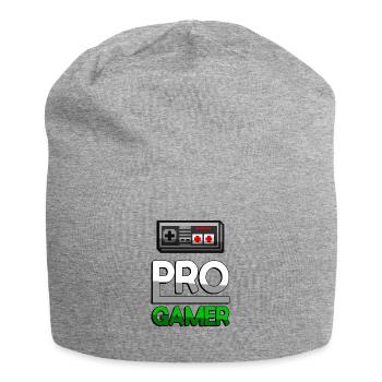 PRO GAMER (Grün) + NES Controller - Gaming - Jersey-Beanie - Grau meliert - Vorne