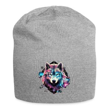 Kosmischer Wolfenkreis - Jersey-Beanie - Grau meliert - Vorne