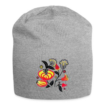 Painted flowers - Jersey Beanie - heather grey - Front