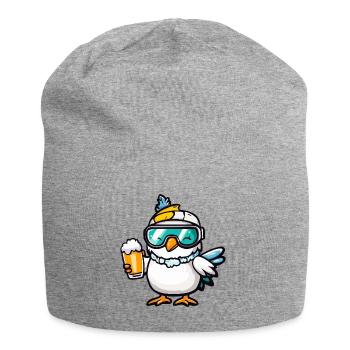 Pigeon Bird Après Ski Beer Comic - Jersey Beanie - heather grey - Front