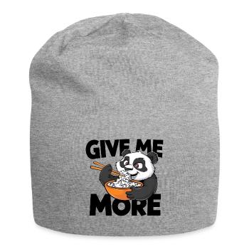 Panda mangeant du riz - Bonnet en jersey - gris chiné - Devant