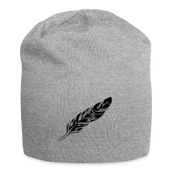 feather - Jersey Beanie - heather grey - Front