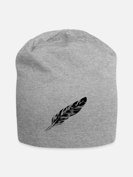 Feder - Jersey-Beanie - Grau meliert