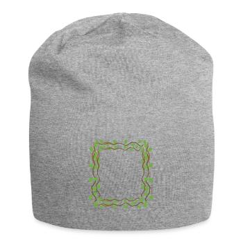 Feuilles forme carrée Cadre carré - Bonnet en jersey - gris chiné - Devant