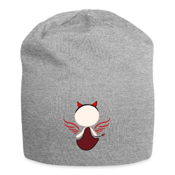 symbole du diable rouge homme - Bonnet en jersey - gris chiné - Devant