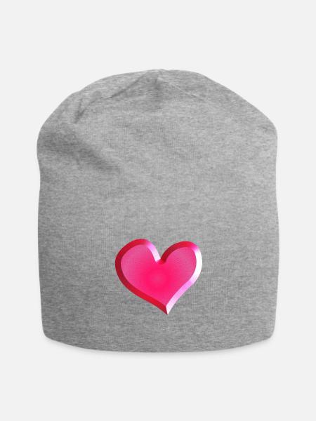 Pinkes Herz Symbol Glitzer pink - Jersey-Beanie - Grau meliert