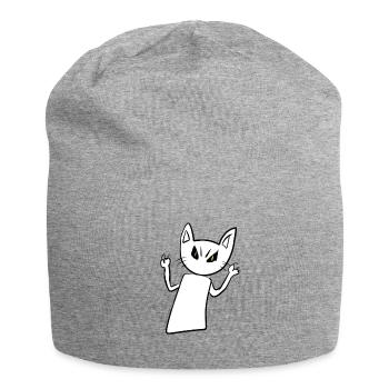 Katze gruselig wütend wut Tier - Jersey-Beanie - Grau meliert - Vorne