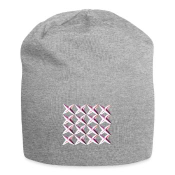 le filet croise le motif rose - Bonnet en jersey - gris chiné - Devant