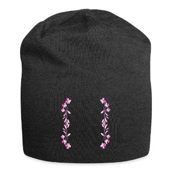 ligne rose peinte en gris - Bonnet en jersey - charbon - Devant