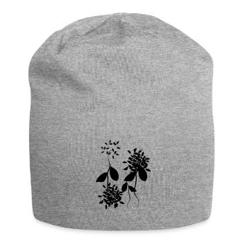 muster pflanzen blumen - Jersey-Beanie - Grau meliert - Vorne
